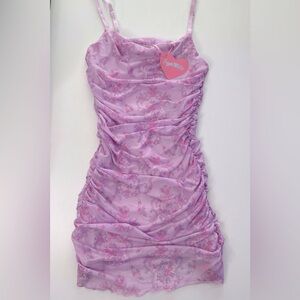 Dolls Kill Sugar Thrillz Rise And Fall Purple Mesh Dress